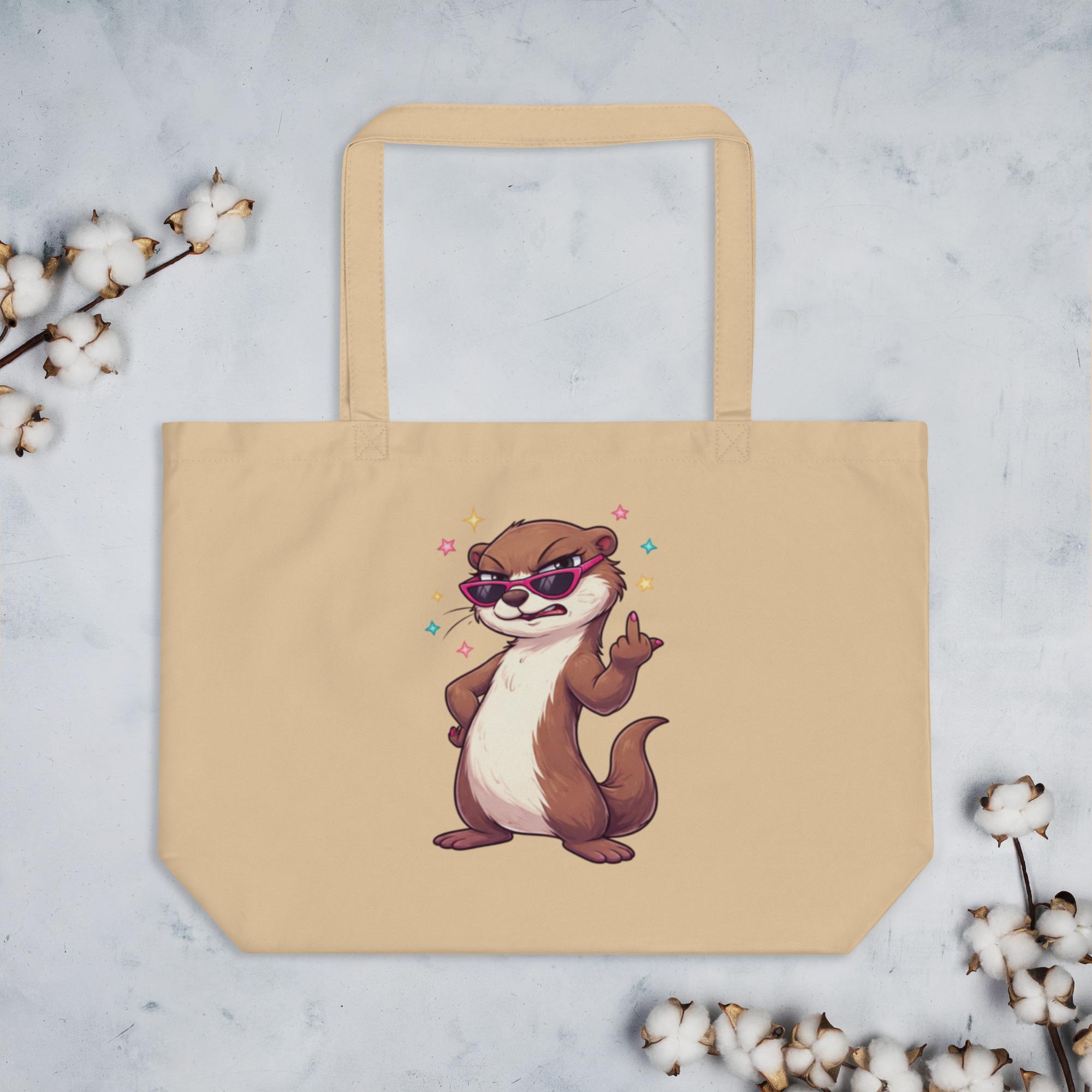 Otter Large organic tote bag - Image 2