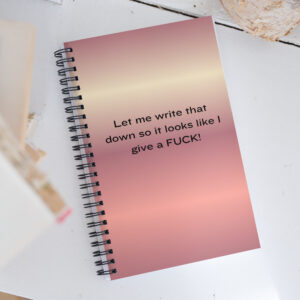 Let me write this down- Spiral notebook